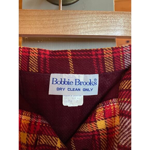 Mini Skirt Plaid Red Wool Vintage 60s - Picture 6 of 7